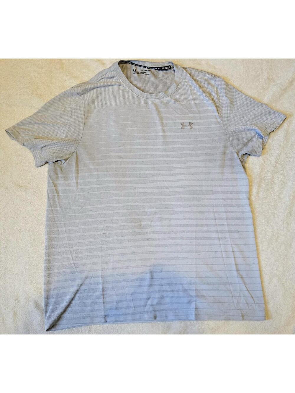 Mens UNDER ARMOUR Heat Gear 2XL Grey VANISH SEAMLESS Fitted T Shirt Top